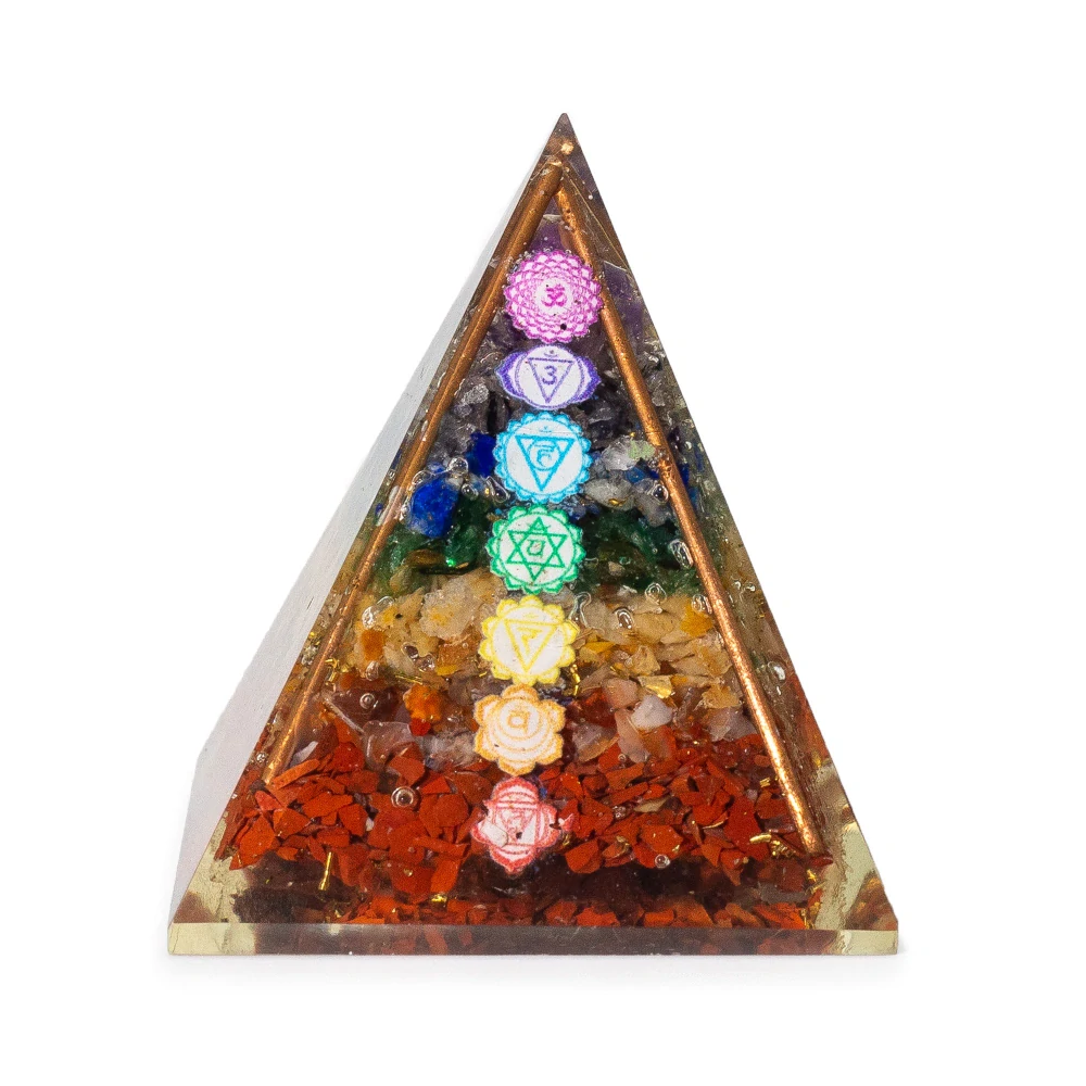 Orgonitová pyramída Medené tyče s čakrou
