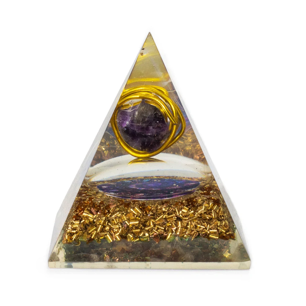 Orgonitová pyramída Ametyst s meďou