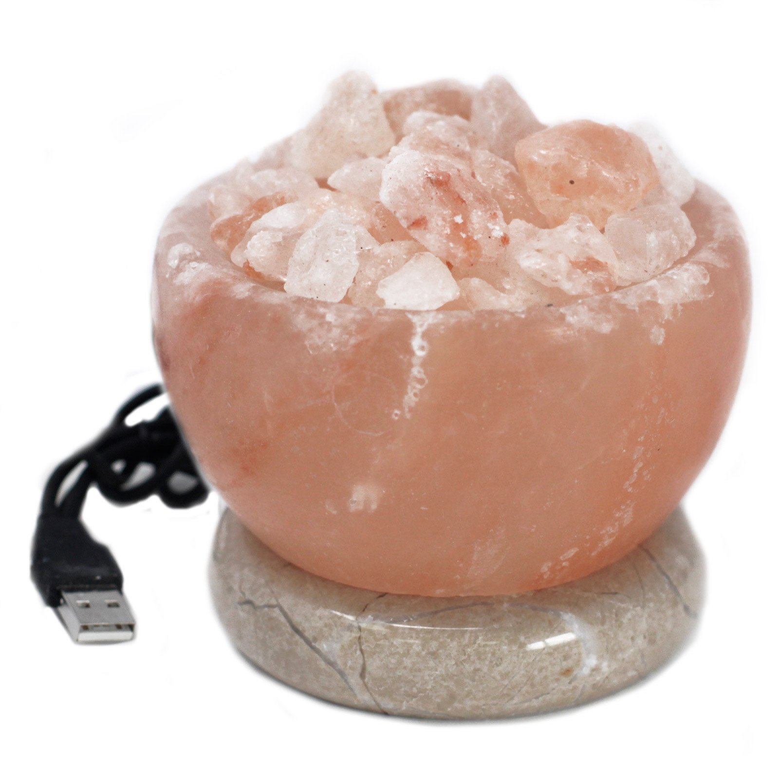 Himalájska soľná lampa s USB Miska