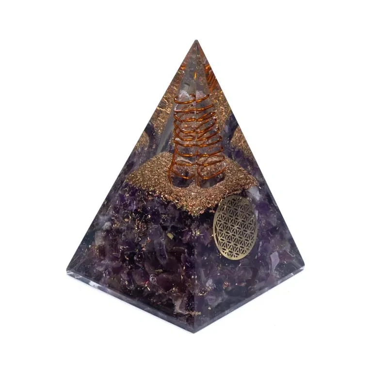 Orgonit Pyramída Ametyst - Kvet života