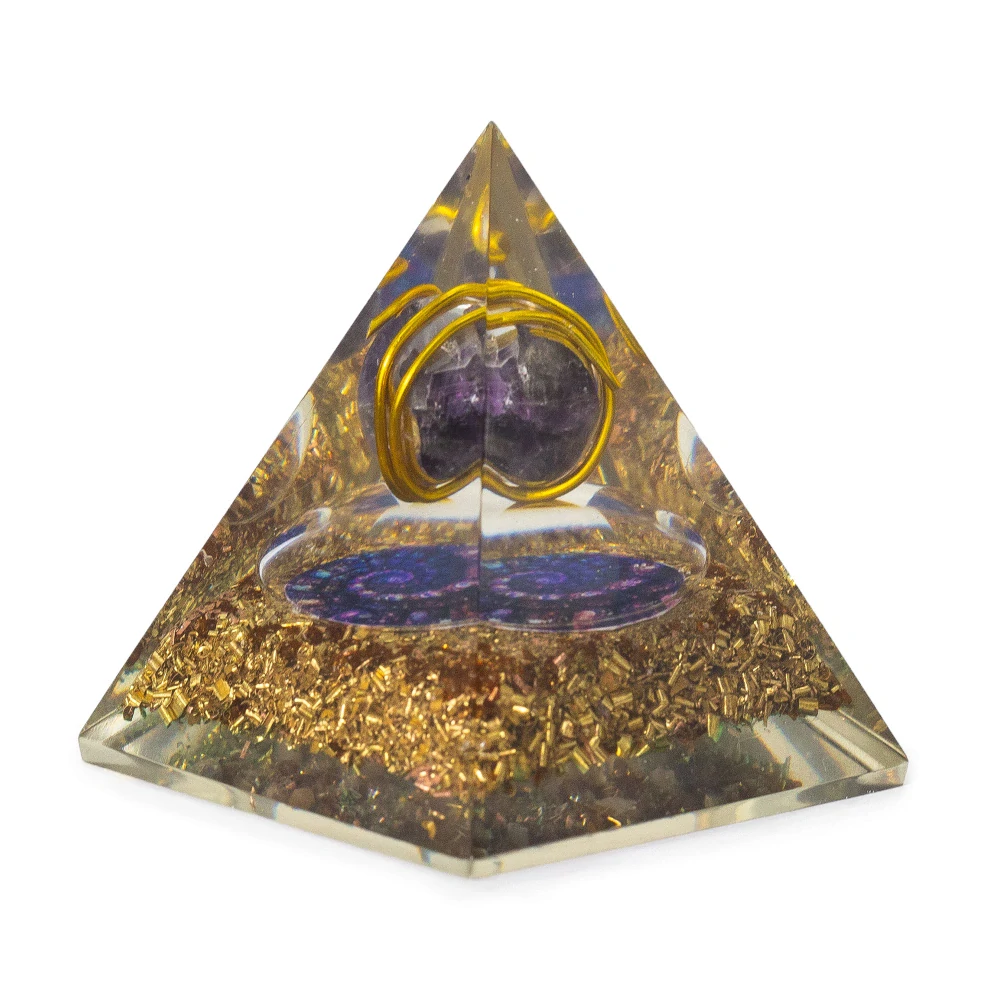 Orgonitová pyramída Ametyst s meďou