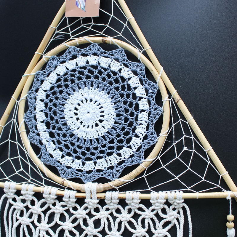 Lapač snov Macramé Zlé oko Pyramída - biela