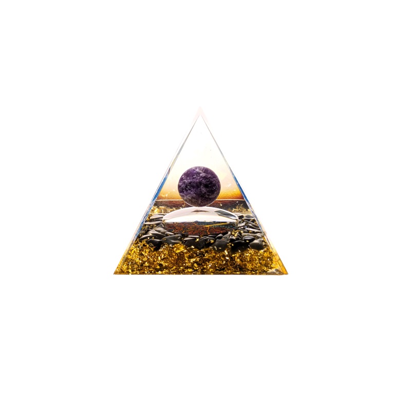Orgonit Pyramída Ametyst a Obsidián Strom života