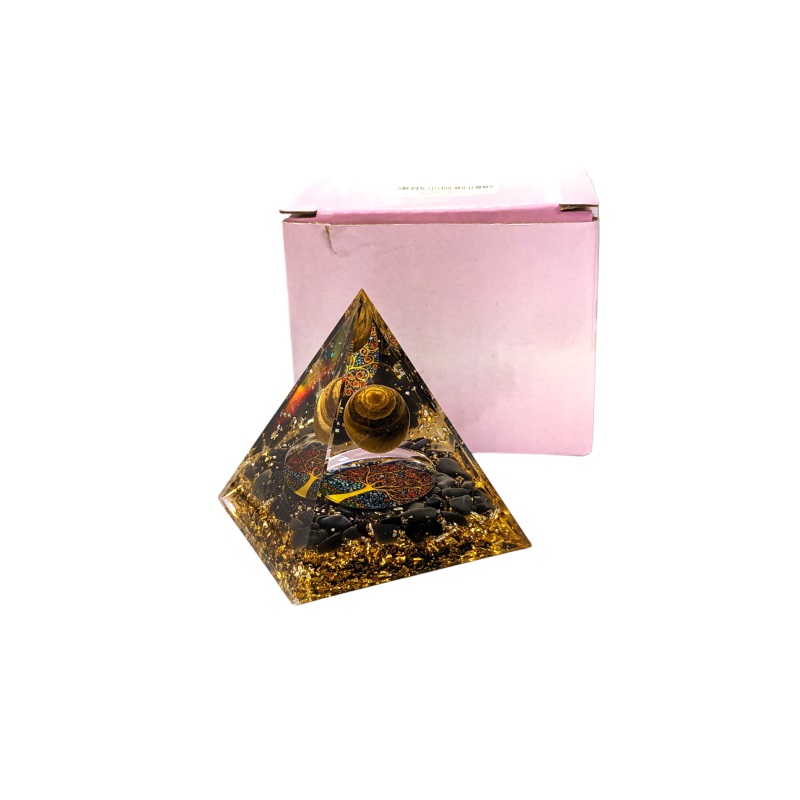 Orgonit Pyramída Tigrie oko a Obsidián Strom života