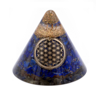 Orgonitový kužeľ Lapis lazuli Kvet života