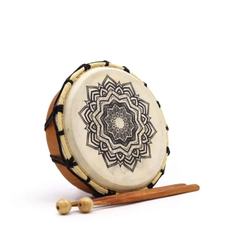 Šamanský bubon s paličkami Mandala 20 cm