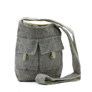 Crossbody taška s 2 vreckami - Levanduľová - Stredná