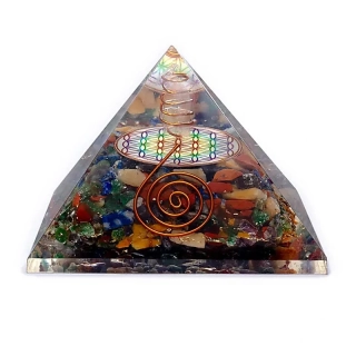 Orgonit Pyramída Čakra a Krištáľ - Kvet života