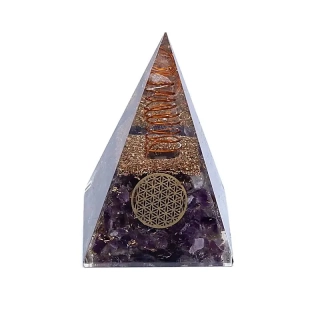 Orgonit Pyramída Ametyst - Kvet života