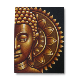 Obraz Budha a Mandala - zlatý 60x80 cm