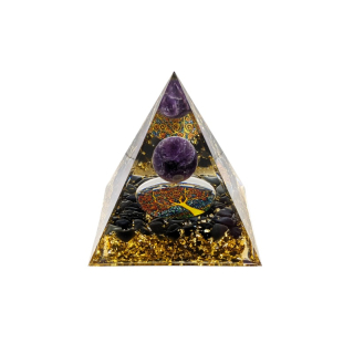 Orgonit Pyramída Ametyst a Obsidián Strom života