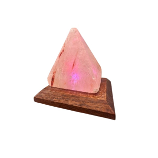 Himalájska soľná lampa s USB Pyramída 8 cm